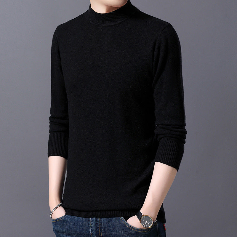 Men's New Bottoming Pullover Sweater Half Turtleneck Sweater