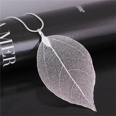 Personalized Simple Leaf Sweater Chain Long Necklace