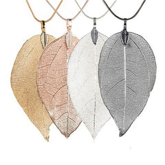 Personalized Simple Leaf Sweater Chain Long Necklace