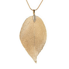 Personalized Simple Leaf Sweater Chain Long Necklace