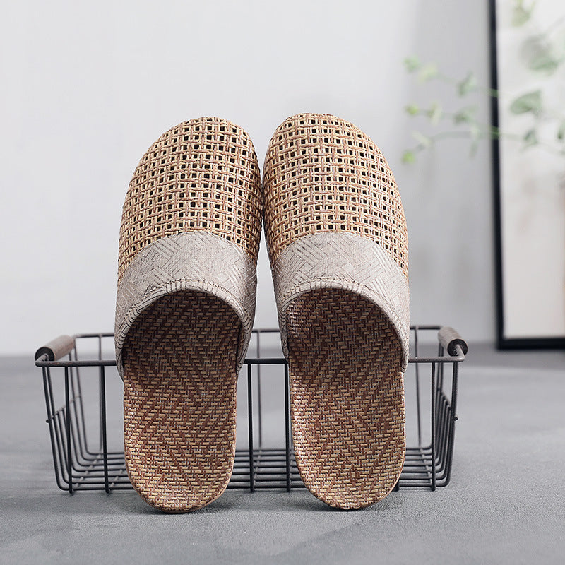 Summer Asian Straw Woven Sandals And Slippers Ladies