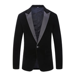 Velvet Burgundy Fashion Casual Suit Jacket