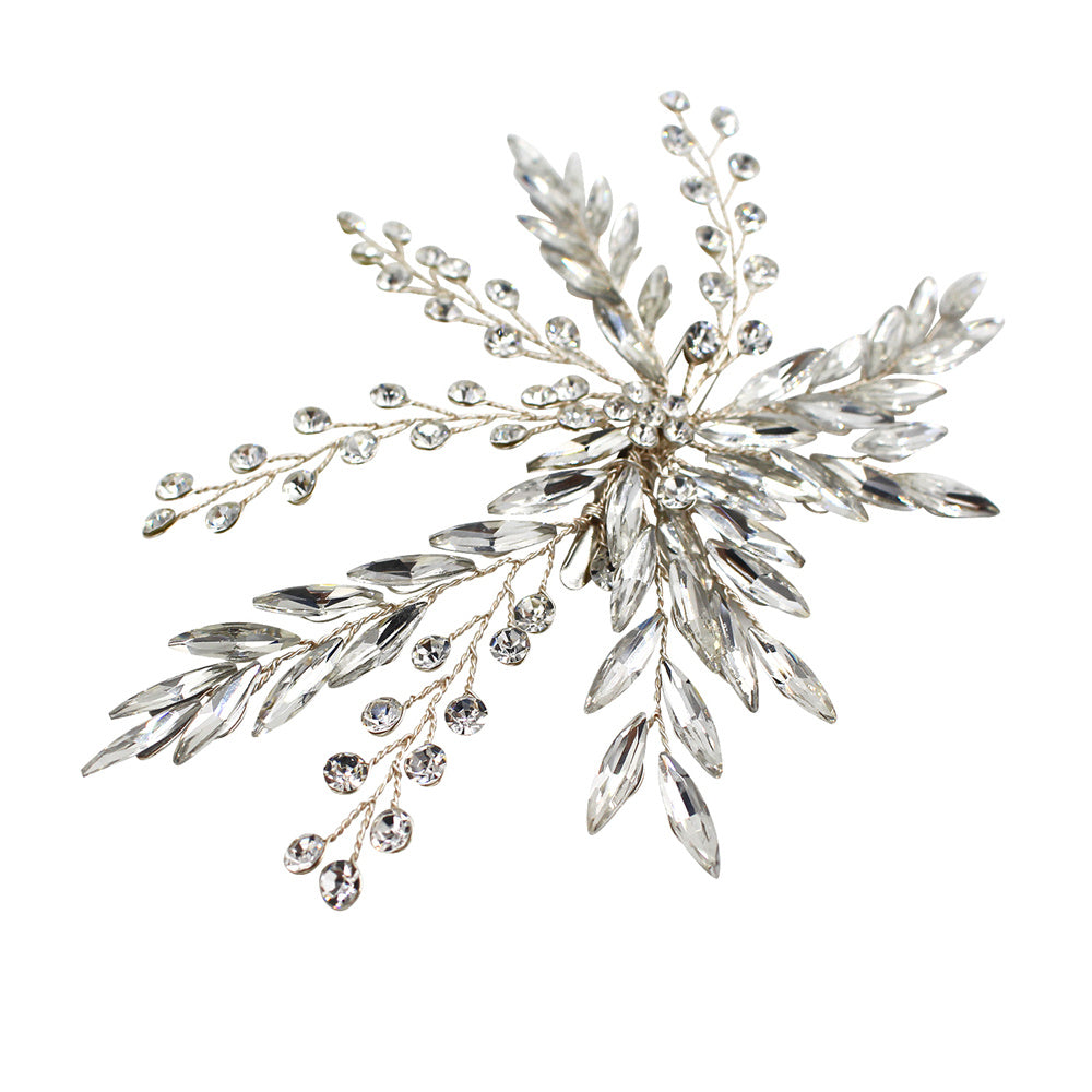 Bridal Wedding Diamond Hair Clip, Alloy Glass Diamond Hair Accessory