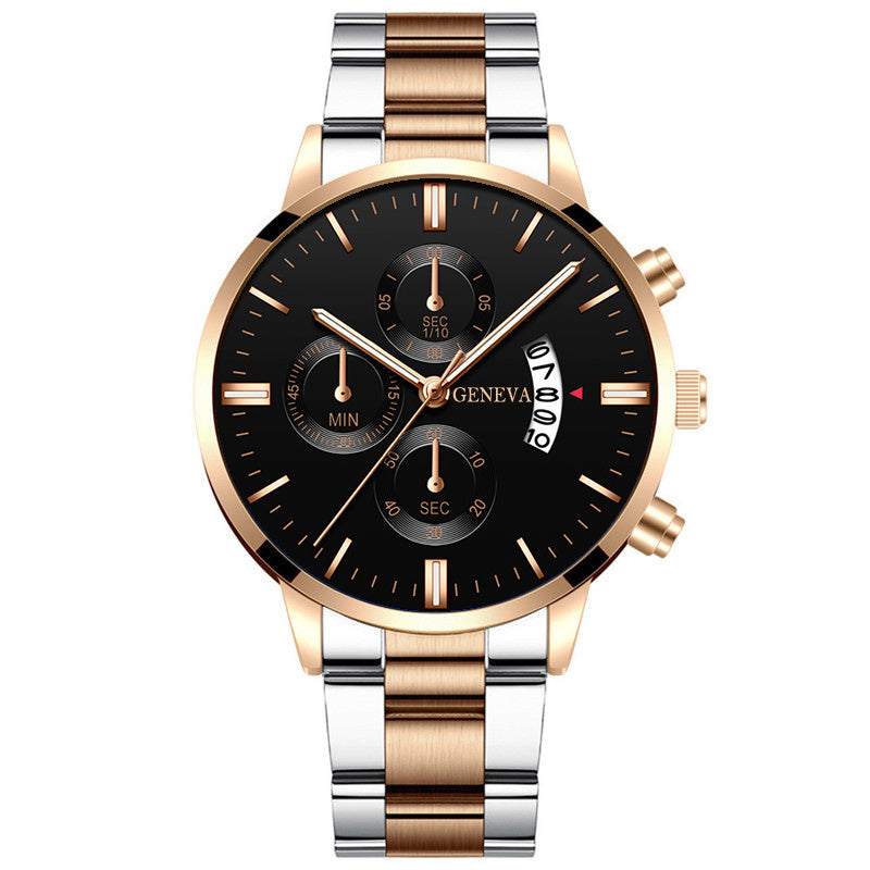 Men's Classic False Three-Eye Quartz Watch