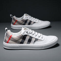 Fashion All-Match Canvas Shoes Korean Trend Plaid Shoes Men's Outdoor Street Shooting Casual Shoes