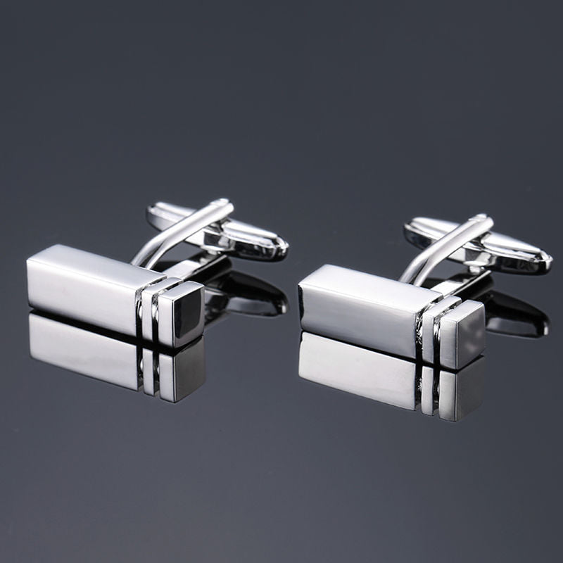 Jiaomei Jewelry Factory Direct Fashion Men's French Cufflinks Gold And Silver Laser Metal Cufflinks