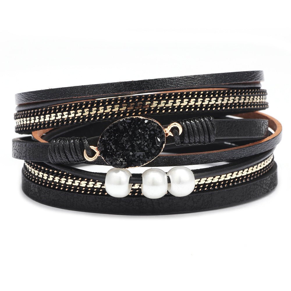 Italian Retro Simple Magnetic Leather Bracelet