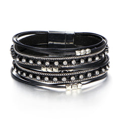 Italian Retro Simple Magnetic Leather Bracelet