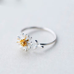 Daisy Women's Wreath Adjustable Wedding Ring Fashion Small Fresh Pastoral Ring