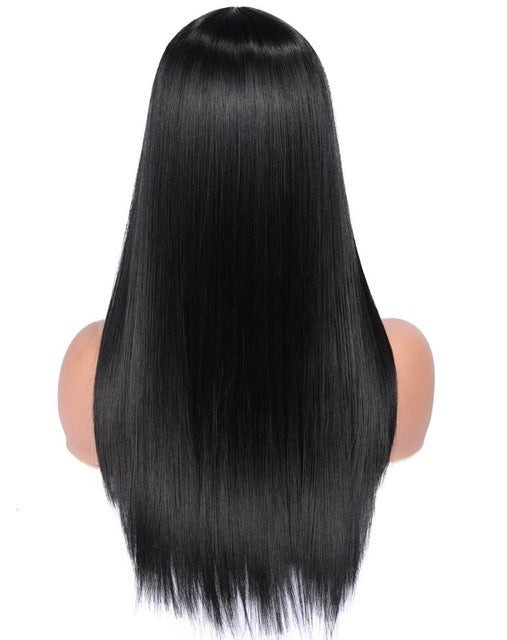 Synthetic Fiber Straight Long Pink Wigs For Women Good Wig