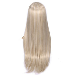 Synthetic Fiber Straight Long Pink Wigs For Women Good Wig