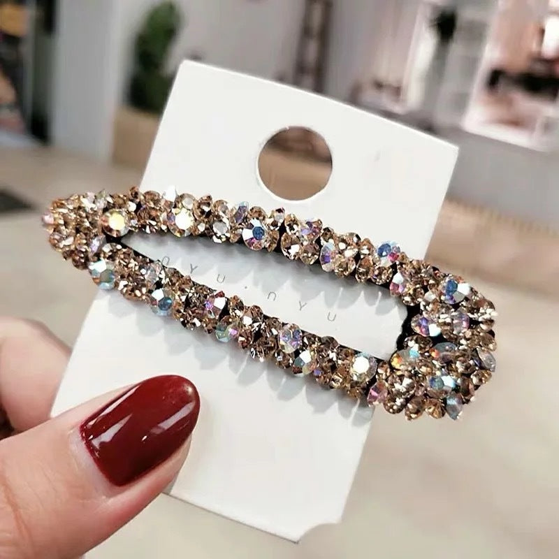 Rhinestone Colored Diamond Hollow BB Clip Side Clip