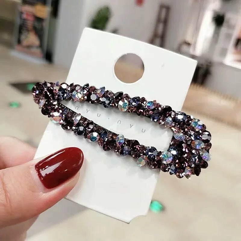 Rhinestone Colored Diamond Hollow BB Clip Side Clip