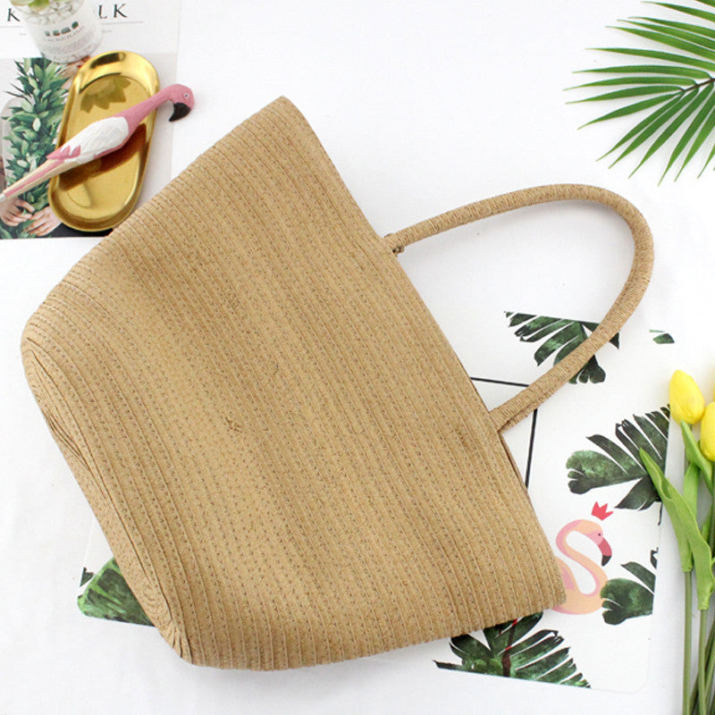 Wide Paper Discrimination Hanging Ball Straw Bag Fashion Retro Casual Women's Bag