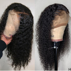 European And American Ladies Black Front Lace Small Wavy Curly Hair