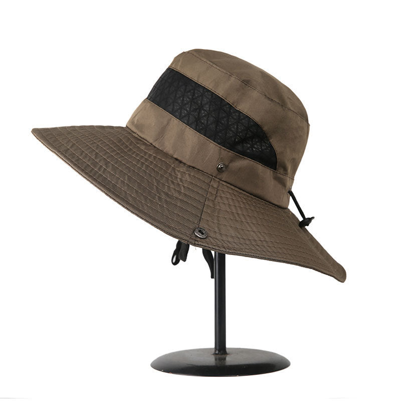 Solid Color Men'S Sun Outdoor Fishing Hat Wide Eaves Uv Proof Beach Women'S Bucket Hat