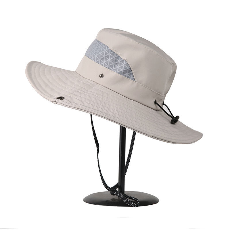 Solid Color Men'S Sun Outdoor Fishing Hat Wide Eaves Uv Proof Beach Women'S Bucket Hat