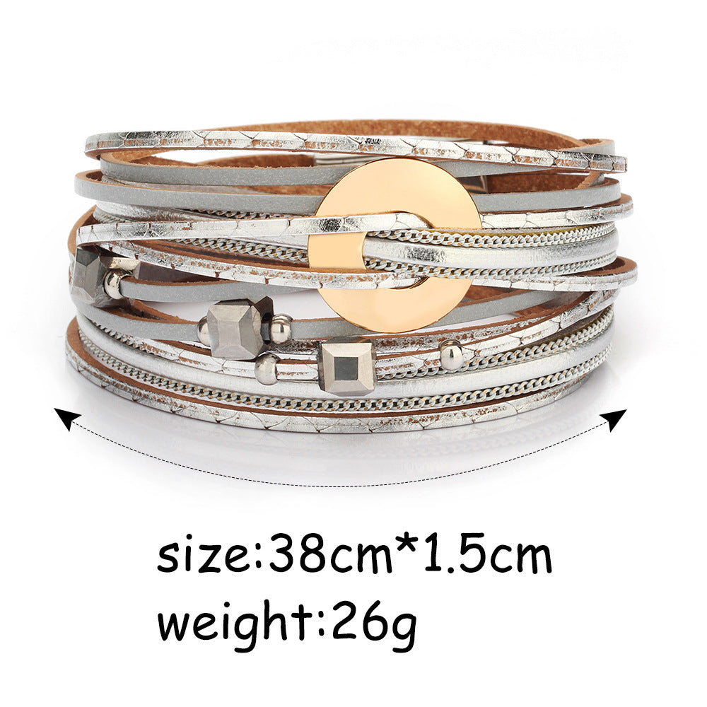 Bohemian Style Multi-layer Winding Bracelet Handmade Alloy Jewelry