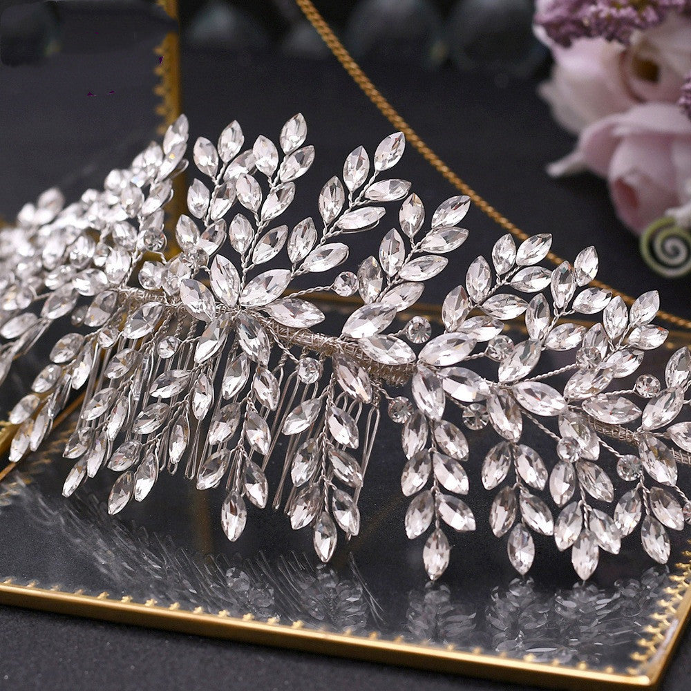 Simple Bridal Headdress Luxury Rhinestone Hair Comb Hairpin Accessories