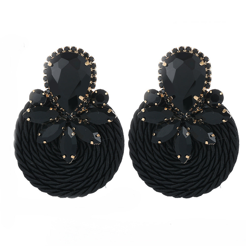 Earrings With Round Stud And Drill