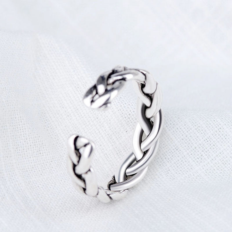 Korean Style S925 Silver-Plated Ring Korean Personality Female