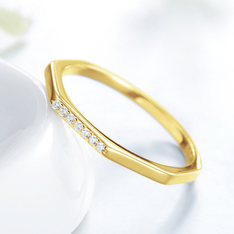 Exquisite And Sweet Hexagon Stacking Ring