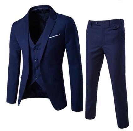 Men's Three-piece Korean Style Slim Suit