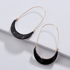 Fashion Korean Stylish Moon Shape Colorful Acetate Acrylic Earrings Big Hook Hoop Earrings for women