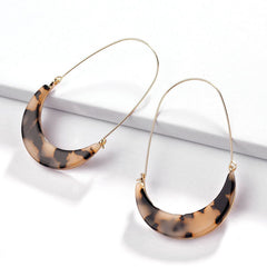 Fashion Korean Stylish Moon Shape Colorful Acetate Acrylic Earrings Big Hook Hoop Earrings for women