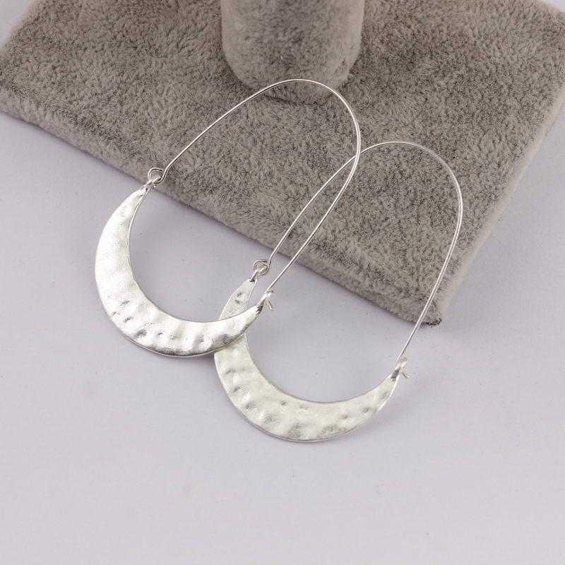 Fashion Korean Stylish Moon Shape Colorful Acetate Acrylic Earrings Big Hook Hoop Earrings for women