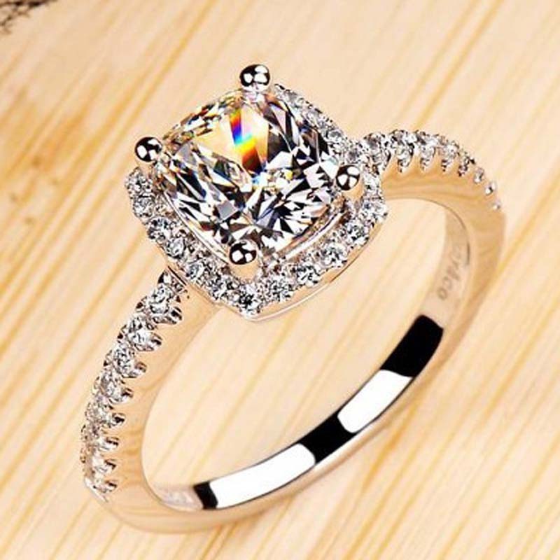 High Simulation Diamond European And American Gold-plated Ring