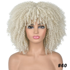 African Black Short Curly Hair Wig Mixed Color European And American Style Wig