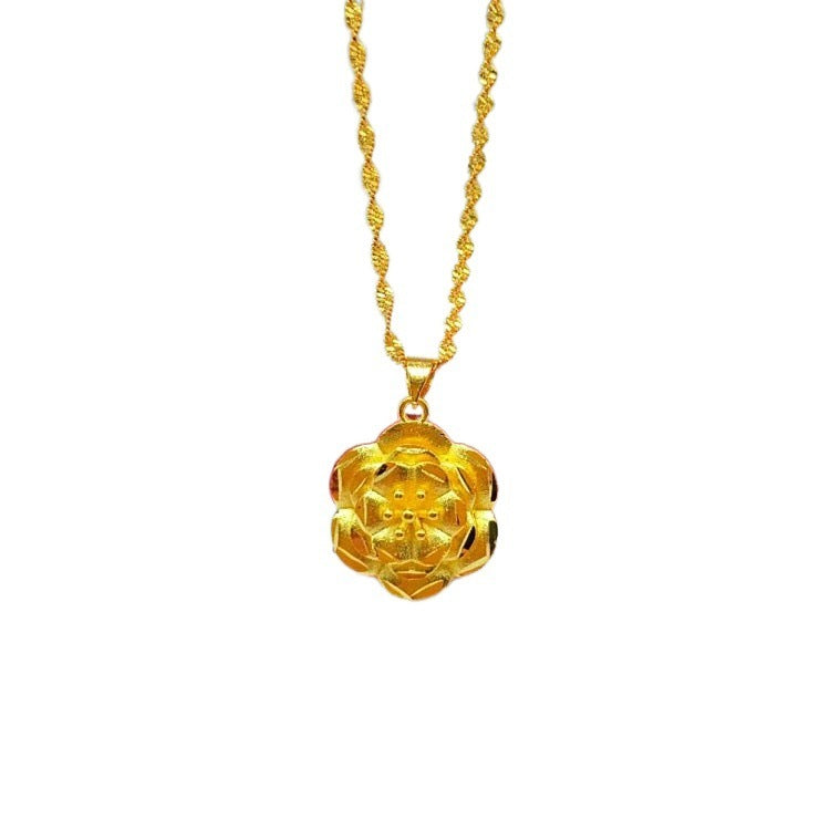 Brass Gold-plated Matte Rose Pendant