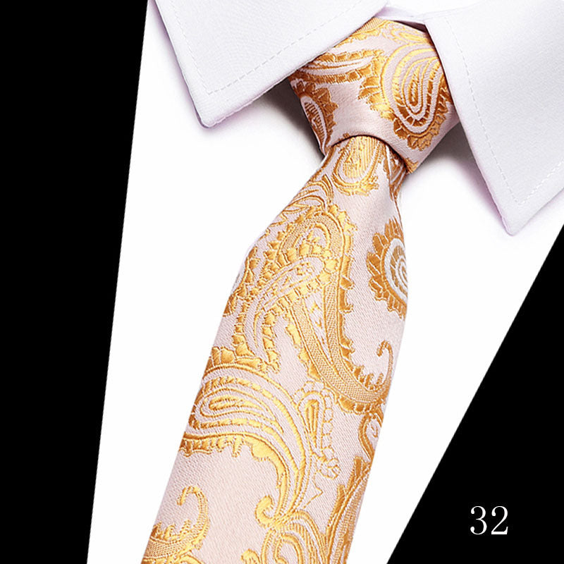 Men's Polyester Silk High-grade Twill Gold Tie