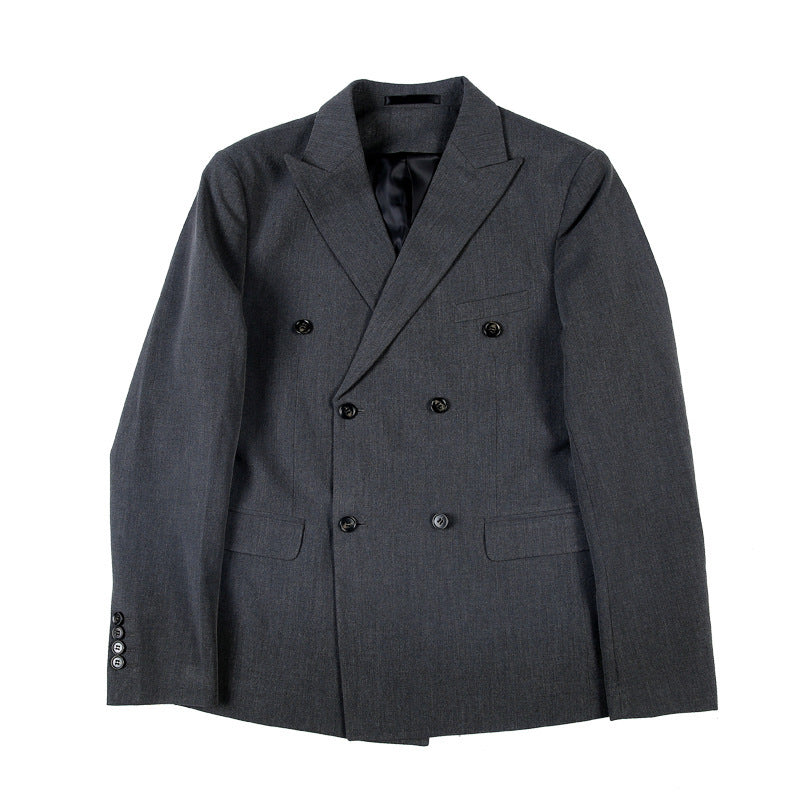 Small Suit Male Youth Casual Double-breasted Slim Men's Two-piece Suit