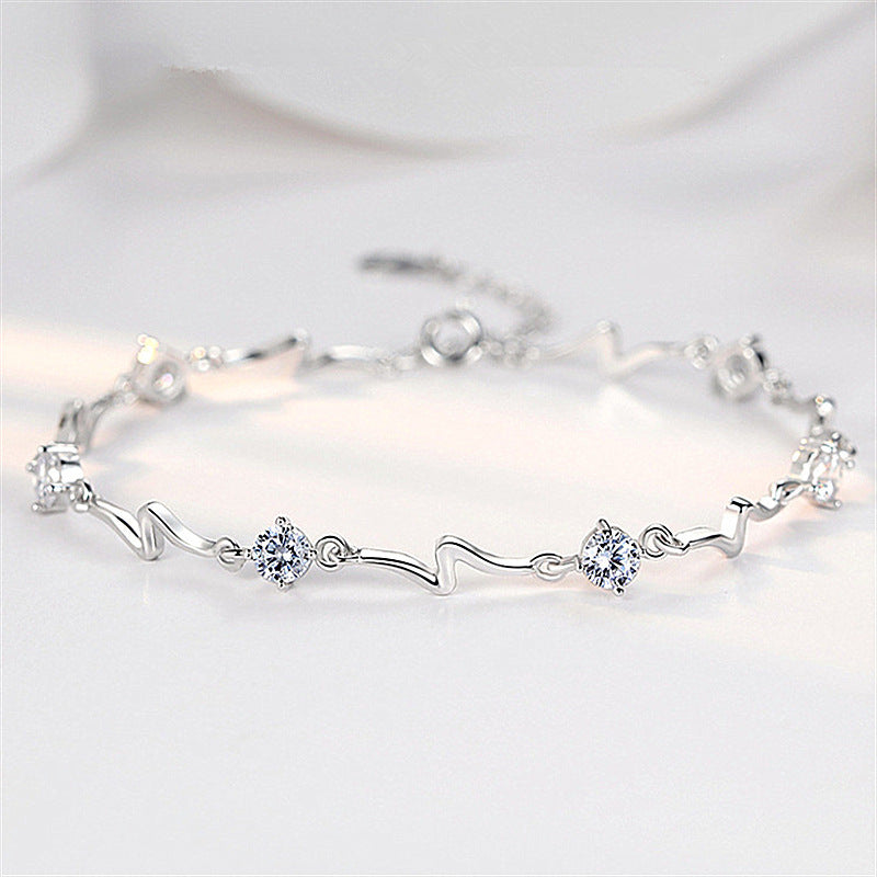 Blue crystal bracelet women diamond lightning bracelet