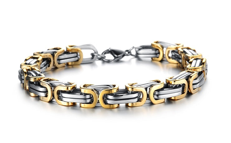 Gold bracelet men's side bracelet