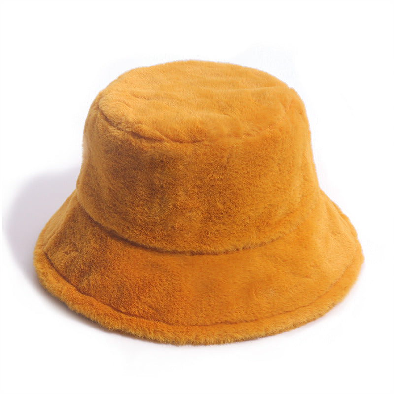 Pure color lamb wool fisherman hat