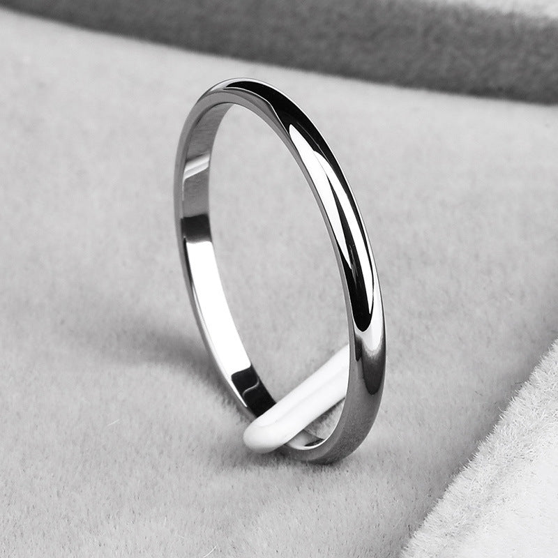 Superfine simple titanium steel tail ring