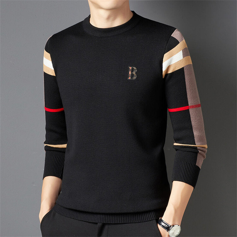 Men's Knitwear Men's Thin Color Matching Inner Wear Base Sweater