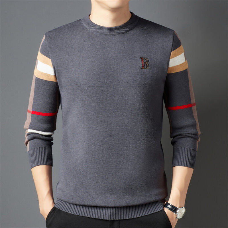 Men's Knitwear Men's Thin Color Matching Inner Wear Base Sweater