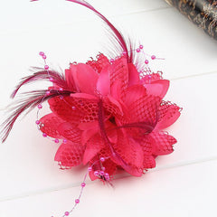 Dance Performance Hair Ring Wool Bead Line Fabric Handed Flower Bridal Headdress