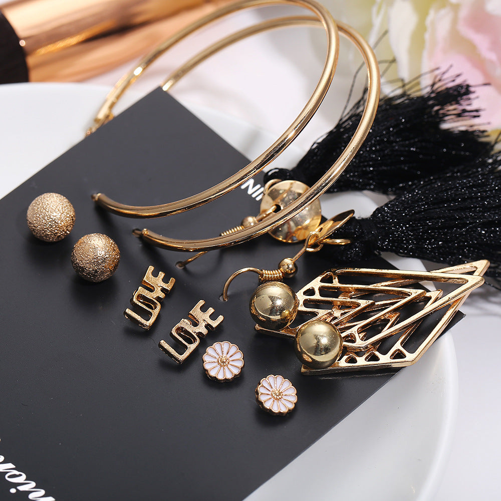 Hot Sale Source Disc Vertical Diamond Tassel 6 Pairs Set