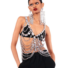 Jewelry Multi-layer Rhinestone Body Chain Exaggerated