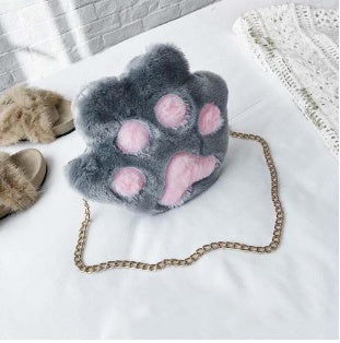 Fluffy Paw Crossbody Bag