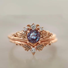 European And American Rose Gold Plated Engagement Ring