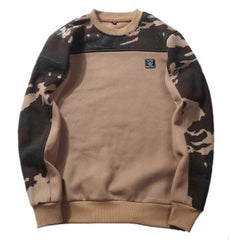 Autumn and winter new men's Hong Kong casual camouflage sleeve T-shirt turtleneck sweater T-shirt