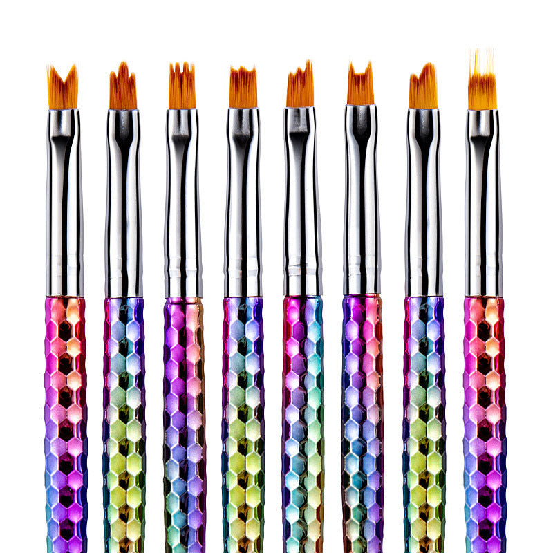 8Pcs set of painted nail art flower brush petal pen