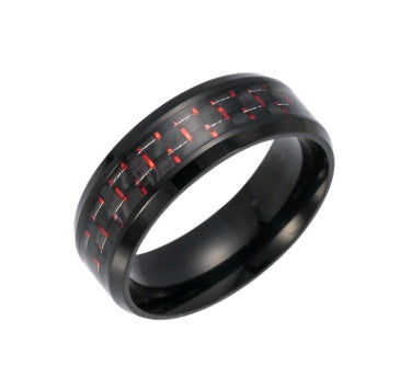 Carbon Fiber Ring Men's Ring Fashion Men's Titanium Steel Ring