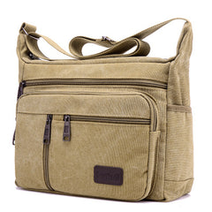 Canvas bag men's horizontal shoulder bag